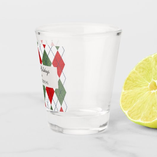 Prettige feestdagen aangepaste kerst artyle patroo shot glas (Rechts)