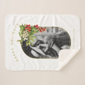 prettige feestdagen aangepaste kerstfeestdagen sherpa deken (Voorkant (horizontaal))