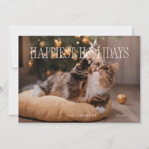 Prettige feestdagen Aangepaste kerstkat Schattige Feestdagenkaart