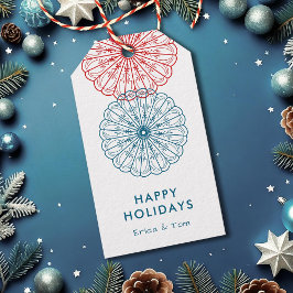 Prettige feestdagen Aangepaste kleur minimalistisc Cadeaulabel