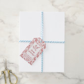 Prettige feestdagen Aangepaste rode & witte winter Cadeaulabel (Met Touw)