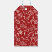 Prettige feestdagen Aangepaste rode & witte winter Cadeaulabel (Achterkant)