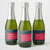 Prettige feestdagen Aangepaste Spruce Bessen Moder Sparkling Wijnetiket (Flessen)