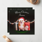 Prettige feestdagen aanpasbare kerstkaart notitiekaartje (Voorkant / Achterkant in situ)