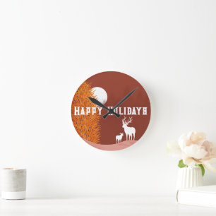 Prettige Feestdagen - Acryl Wandklok Ronde Klok