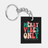 Prettige Feestdagen Alleen Kerstvakantie Familie Sleutelhanger (Voorkant Links)
