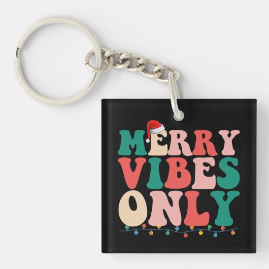 Prettige Feestdagen Alleen Kerstvakantie Familie Sleutelhanger (Voorkant)