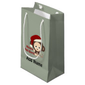 prettige feestdagen! Baby aap Klein Cadeauzakje (Voorkant Gekanteld)