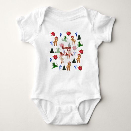 Prettige feestdagen Baby Bodysuit (Voorkant)