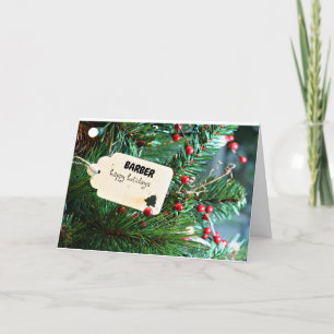 prettige feestdagen * * BARBER * CHRISTMAS CARD Kaart