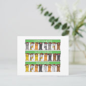 Prettige feestdagen Bartender Cartoon Katten (Staand voorkant)