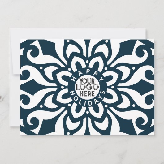 Prettige feestdagen Bedrijf Logo Snowflake Feestdagenkaart (Voorkant)