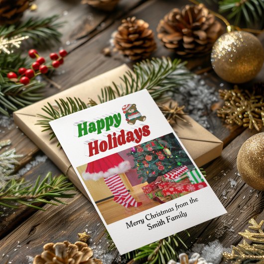 prettige feestdagen Beer kerstfotografie Feestdagenkaart