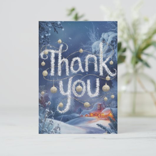 Prettige feestdagen Betoverd dankbaar liefje Bedankkaart (Staand voorkant)