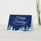 Prettige feestdagen Blauw  Bedrijf Kerst (Voorkant)