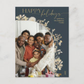 Prettige feestdagen Blauw & Chique Goud (Voorkant)