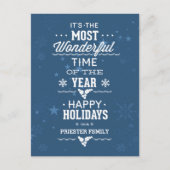 Prettige feestdagen Blauw en wit tekstontwerp (Voorkant)