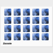 Prettige feestdagen Blauw, Zilver & Wit Vierkante Sticker (Vel)