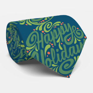 prettige feestdagen Blauwe en Groene Kerstmis Stro Stropdas