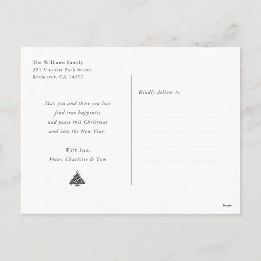 Prettige feestdagen Blauwe sneeuwvlok (Achterkant)