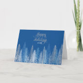 prettige feestdagen Blue Silver Winter Scene Busin Kaart (Voorkant)