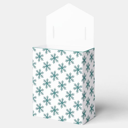 prettige feestdagen Blue Snowflake Pattern Bedankdoosjes (Geopend)