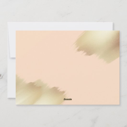 prettige feestdagen Blush roze & Gold Foil Brush F Feestdagenkaart (Achterkant)