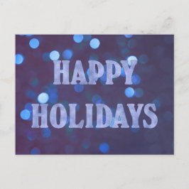 prettige feestdagen Bokeh Blue Briefkaart