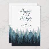 Prettige feestdagen Bosbomen rustiek Landschap Feestdagenkaart (Voorkant / Achterkant)