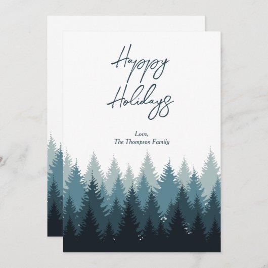 Prettige feestdagen Bosbomen rustiek Landschap Feestdagenkaart (Voorkant / Achterkant)
