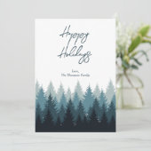 Prettige feestdagen Bosbomen rustiek Landschap Feestdagenkaart (Staand voorkant)