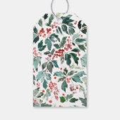 prettige feestdagen Botanische Berry Wreate Kerstm Cadeaulabel (Achterkant)