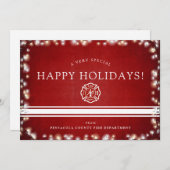 Prettige feestdagen Brandweerman | Christmas Custo Feestdagenkaart (Voorkant / Achterkant)