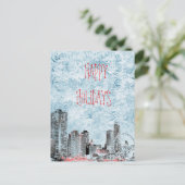 Prettige feestdagen Briefkaart De skyline van Chic (Staand voorkant)