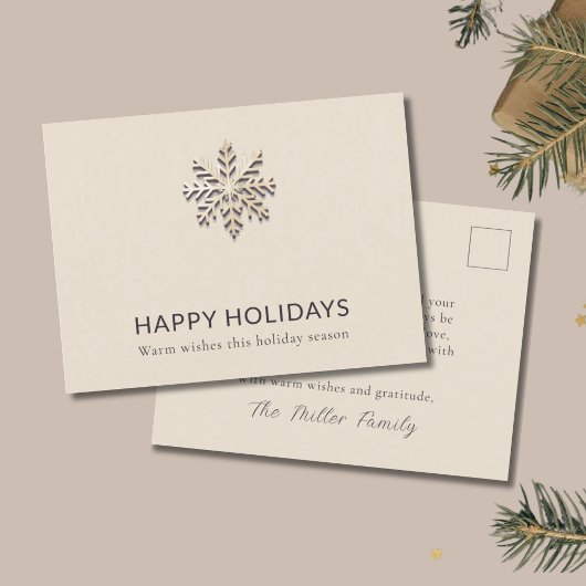 Prettige feestdagen Briefkaart Elegante sneeuwvlok