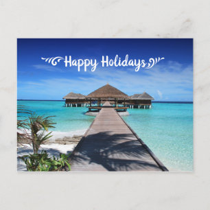 prettige feestdagen Briefkaart met Beach Resort Af