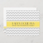 Prettige feestdagen Briefkaarten Geel Grijs Chevro (Voorkant / Achterkant)