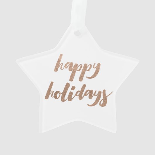 Prettige feestdagen Bronze Script Ornament (achterkant)