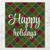 prettige feestdagen Buffalo Plays Red en Green Xma Wijn Etiket (Enkel label)