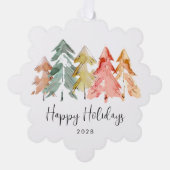 Prettige feestdagen Business Pine Trees Ornament Kaart (Voorkant)