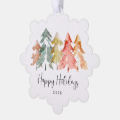 Prettige feestdagen Business Pine Trees Ornament Kaart (Links)