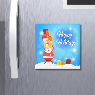 prettige feestdagen cadeau voor de kerstman   Kers Magneet