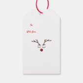 Prettige feestdagen Cadeaukaart met rendiergezicht Cadeaulabel (Achterkant)