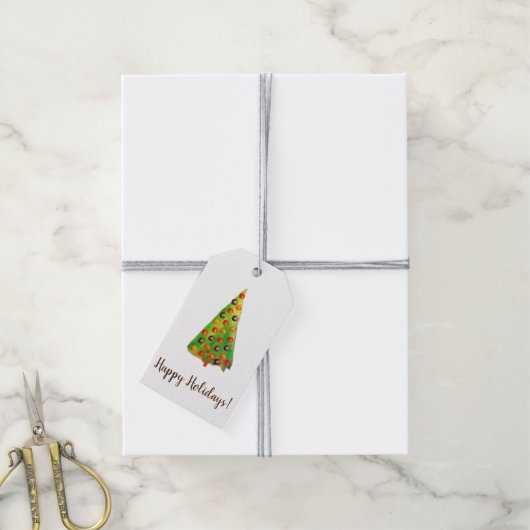 prettige feestdagen cadeaulabel (Met Touw)