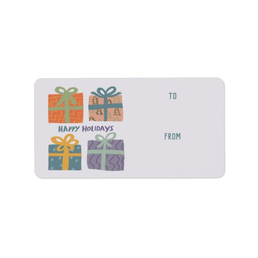 PRETTIGE FEESTDAGEN Cadeaus Bogen Kerst CUSTOM TO Etiket (Voorkant)