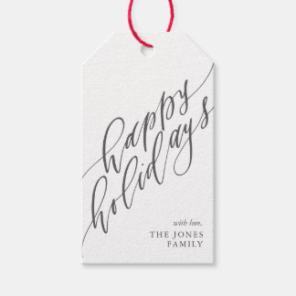 Prettige feestdagen Calligrafie Gift Label Cadeaulabel
