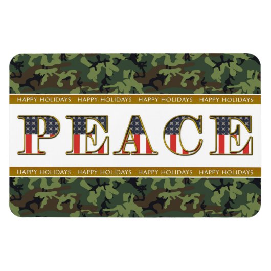 Prettige feestdagen Camo Square Magnet Magneet (Horizontaal)