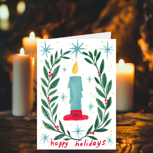 Prettige feestdagen Candle Botanical Handmade Chri Kaart