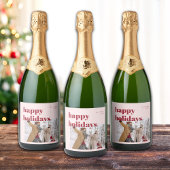 Prettige feestdagen Candy Cane Foto Sparkling Wijnetiket