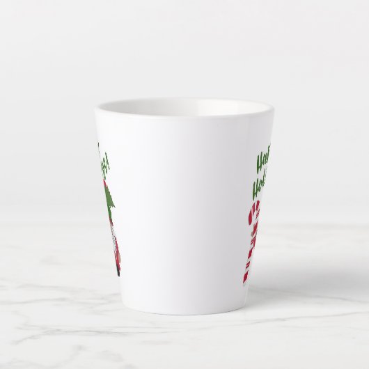 prettige feestdagen! Candy Cane Gnome Latte Mok (Voorkant)